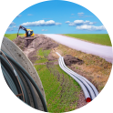 Road with fiber spool