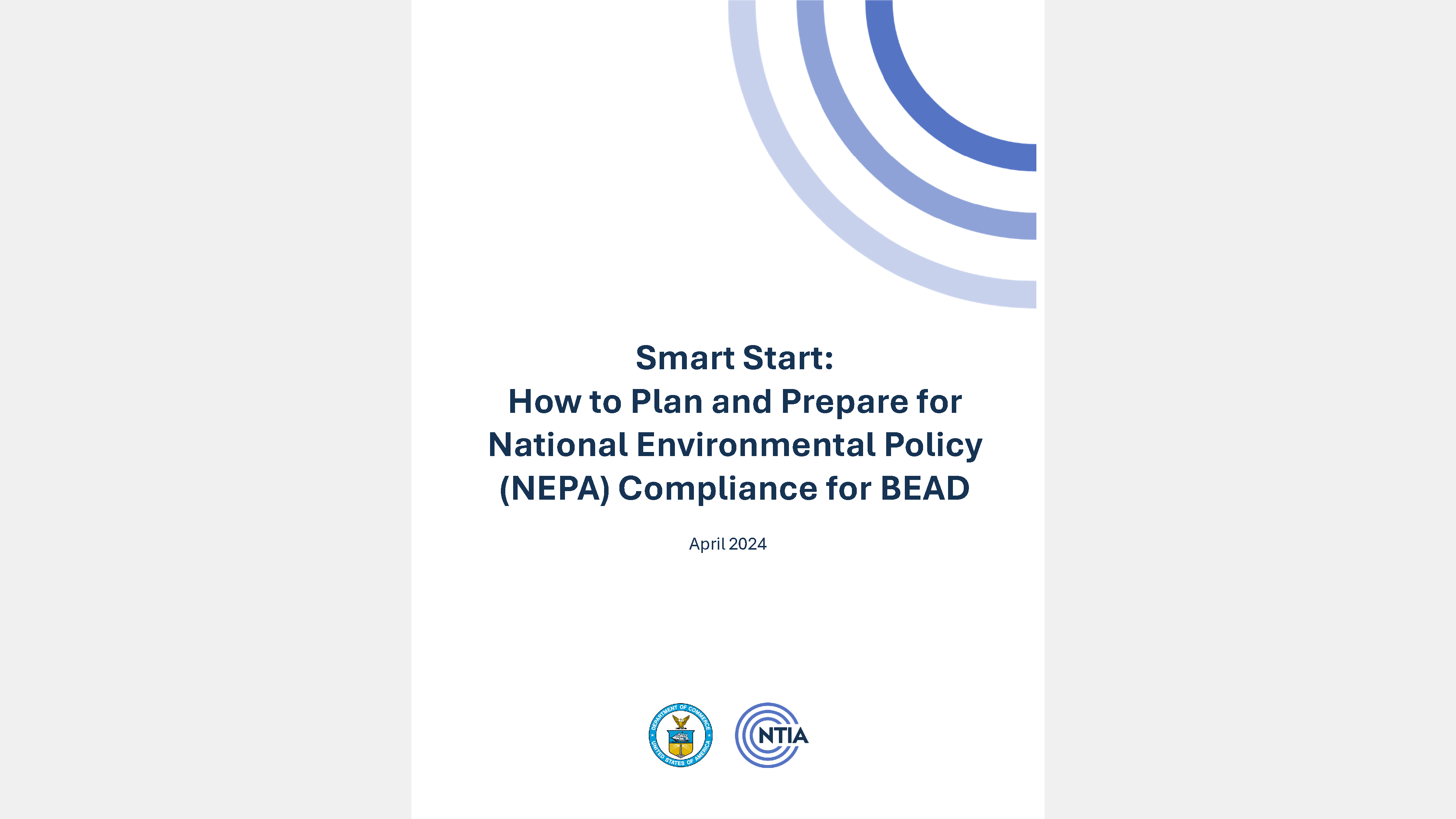 Cover page of Smart Start NEPA Compliance Guide for BEAD.