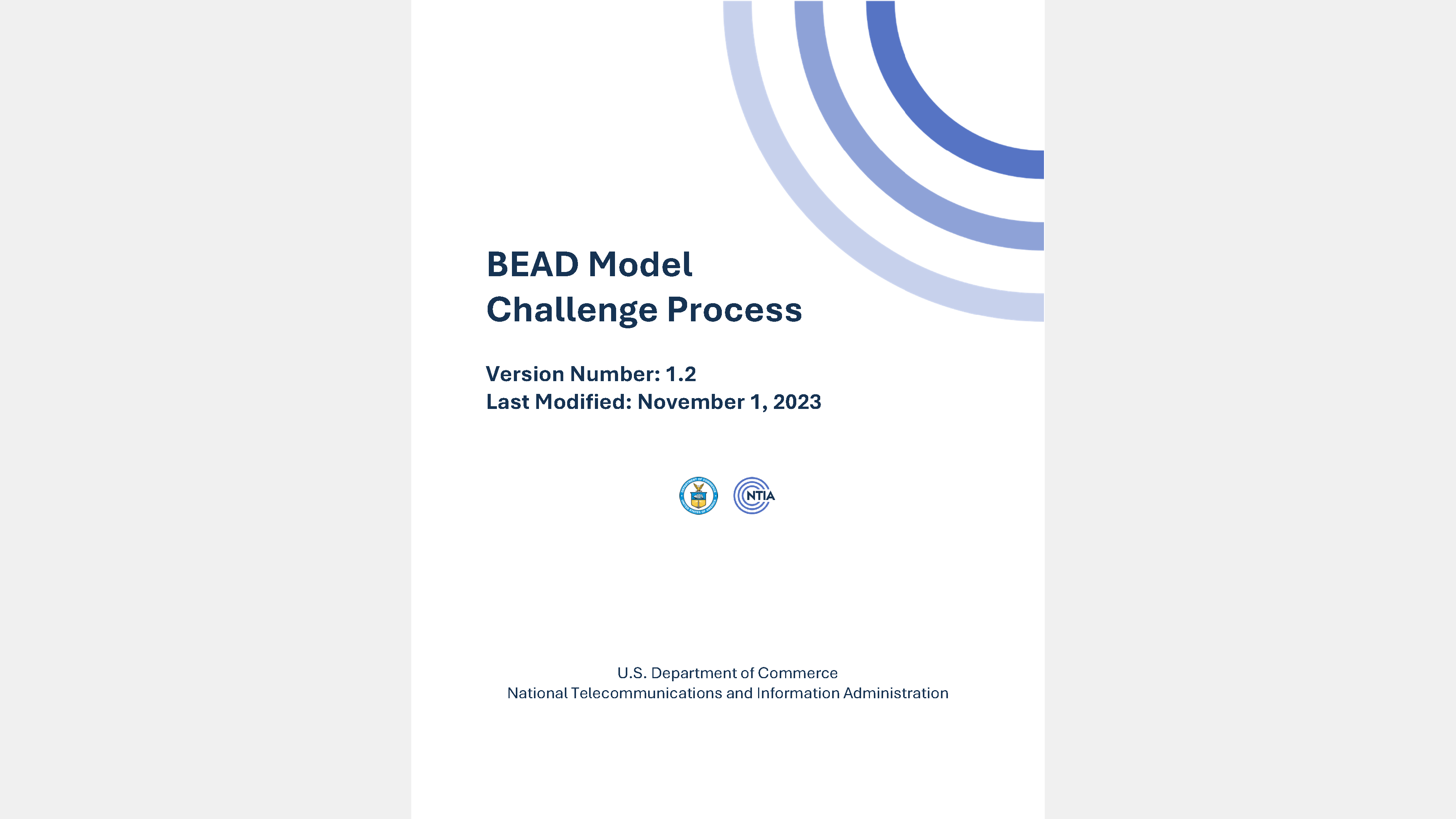 Cover page of BEAD Model Challenge Process document.