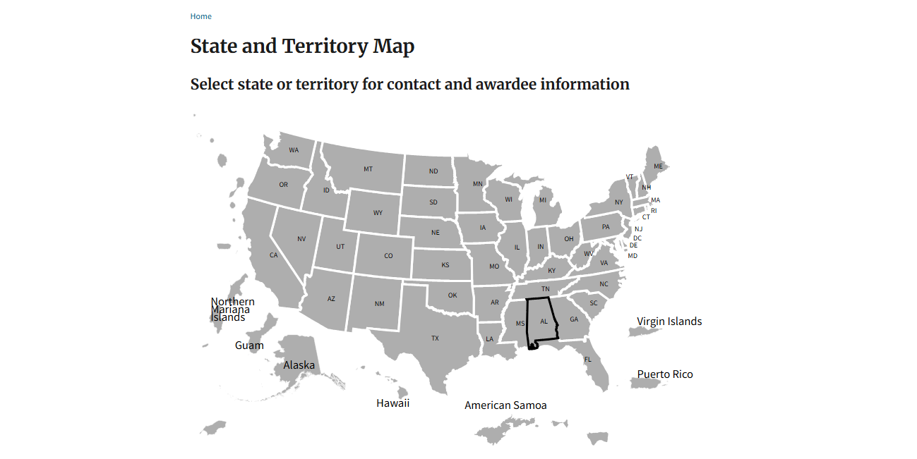 BroadbandUSA Interactive State and Territory Map